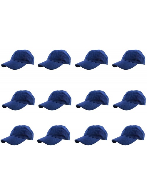 Baseball Caps Baseball Caps 100% Cotton Plain Blank Adjustable Size Wholesale LOT 12 Pack - Royal Blue - CK1833KY2WD $41.39