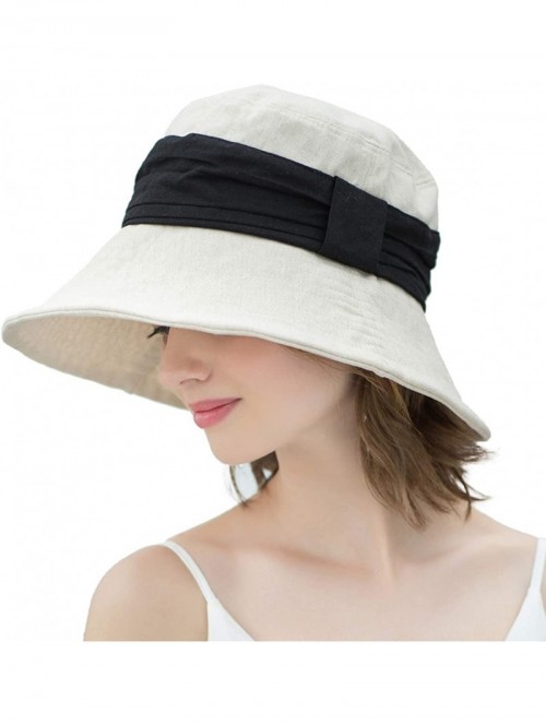 Sun Hats Sun Hats for Women Roll-up Wide Brim Summer Beach Hat Foldable Floppy Cotton Hat - Beige-strappy Hat - CF18RQQ7ND0 $...