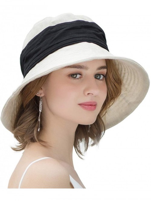 Sun Hats Sun Hats for Women Roll-up Wide Brim Summer Beach Hat Foldable Floppy Cotton Hat - Beige-strappy Hat - CF18RQQ7ND0 $...