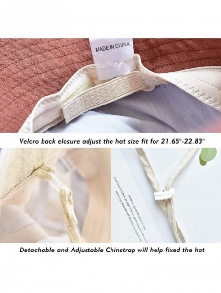 Sun Hats Sun Hats for Women Roll-up Wide Brim Summer Beach Hat Foldable Floppy Cotton Hat - Beige-strappy Hat - CF18RQQ7ND0 $...