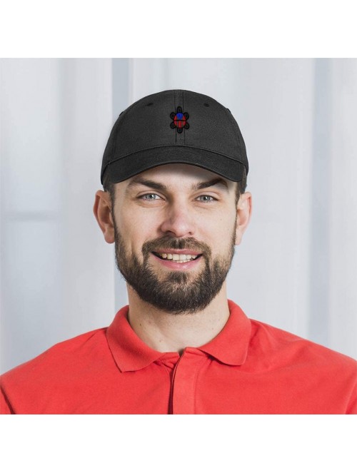 Baseball Caps Custom Soft Baseball Cap Puerto Rico Flag Sol Taino B Embroidery Cotton - Black - CH192226GDK $24.86