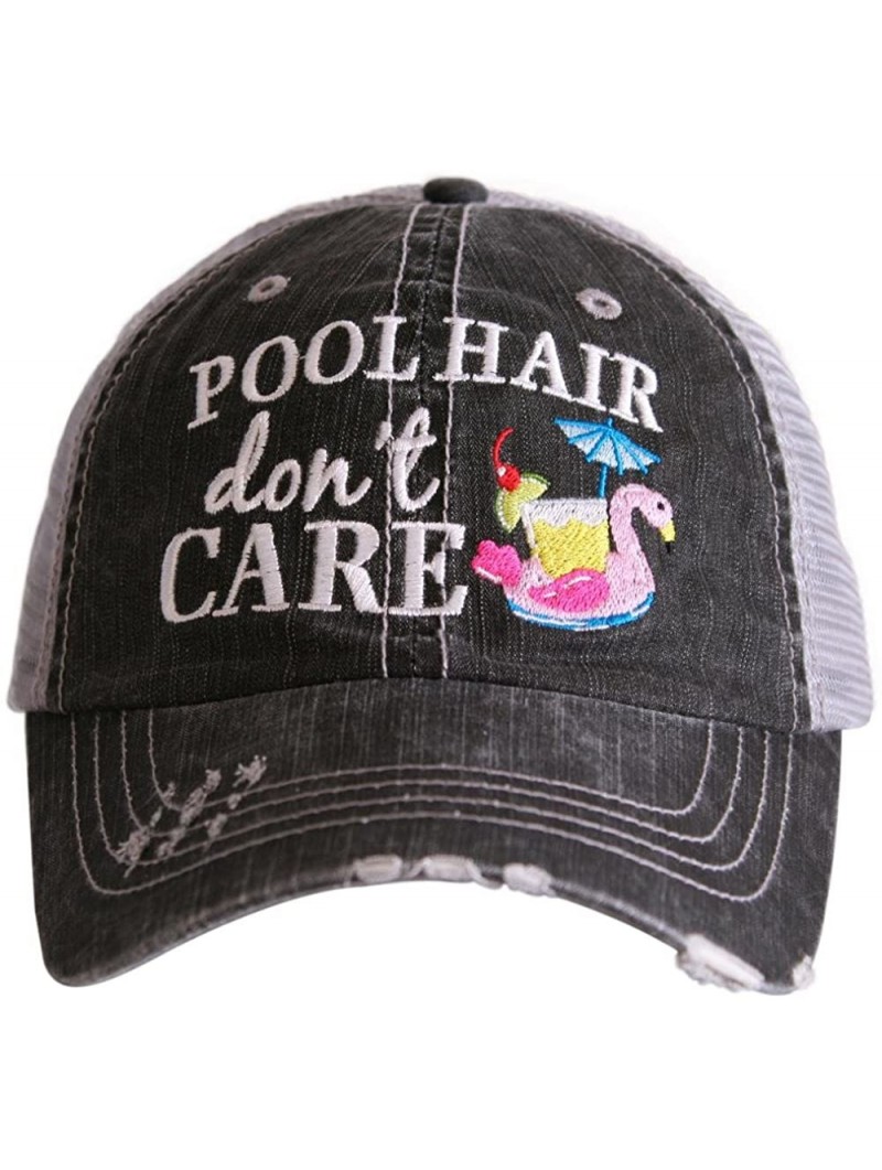 Baseball Caps Pool Hair Don't Care Baseball Cap - Trucker Hat for Women - Stylish Cute Sun Hat - Pink Flamingo - CN180N6WY89 ...