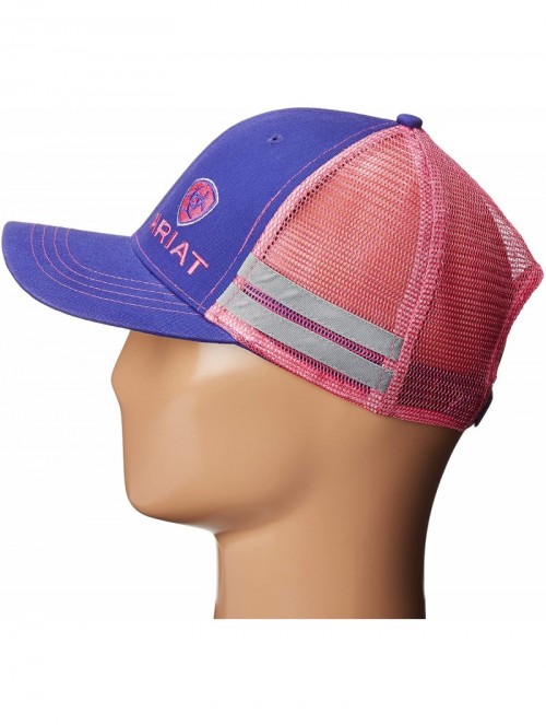 Baseball Caps Women's Offset Logo Stripe Mesh Snap Cap - Purple - C412JN138J3 $26.29