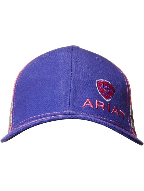 Baseball Caps Women's Offset Logo Stripe Mesh Snap Cap - Purple - C412JN138J3 $26.29