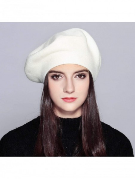 Berets Classic Winter Cashmere French Knitting - White 02 - CB18X4CHW7Q $19.78