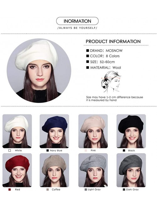 Berets Classic Winter Cashmere French Knitting - White 02 - CB18X4CHW7Q $19.78