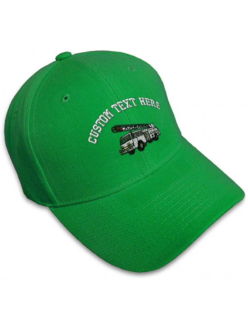 Baseball Caps Custom Baseball Cap Firefighter Truck Hook and Ladder Embroidery Strap Closure - Kelly Green - C018SDYT3AH $25.52