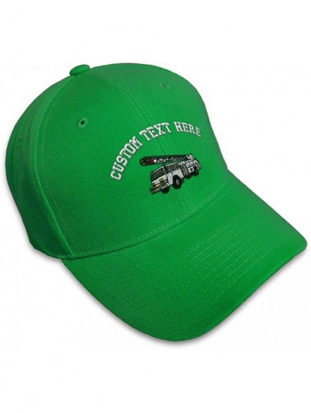 Baseball Caps Custom Baseball Cap Firefighter Truck Hook and Ladder Embroidery Strap Closure - Kelly Green - C018SDYT3AH $25.52