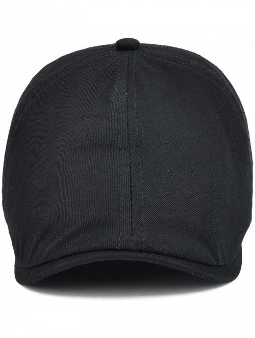 Newsboy Caps Cotton Washing Flat Cap Cabbie Hat Gatsby Ivy Irish Hunting Newsboy - Black - C612O8AXM70 $18.37