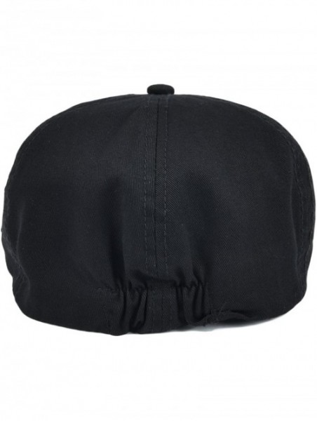 Newsboy Caps Cotton Washing Flat Cap Cabbie Hat Gatsby Ivy Irish Hunting Newsboy - Black - C612O8AXM70 $18.37