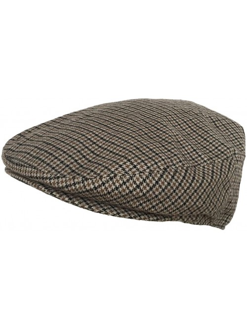 Newsboy Caps Wool Blend Plaid Hounds Tooth Ivy Cap 5 Point Scally Driver Hat Newsboy - Tan - C912944QRB5 $29.31