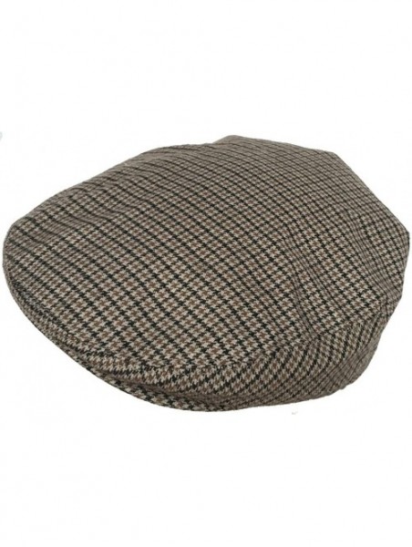 Newsboy Caps Wool Blend Plaid Hounds Tooth Ivy Cap 5 Point Scally Driver Hat Newsboy - Tan - C912944QRB5 $29.31