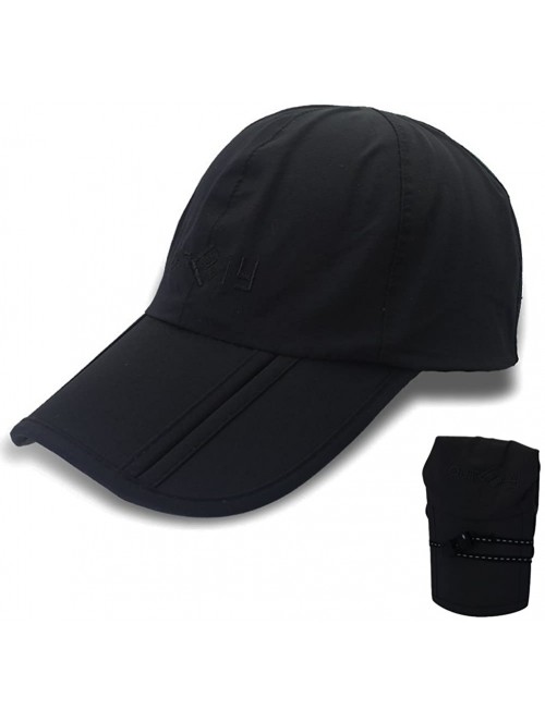 Baseball Caps Gracelife Waterproof Baseball Quick Drying Collapsible - Black - CJ18GDMOL4A $19.45