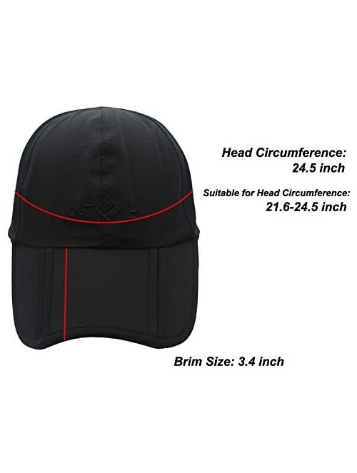 Baseball Caps Gracelife Waterproof Baseball Quick Drying Collapsible - Black - CJ18GDMOL4A $19.45