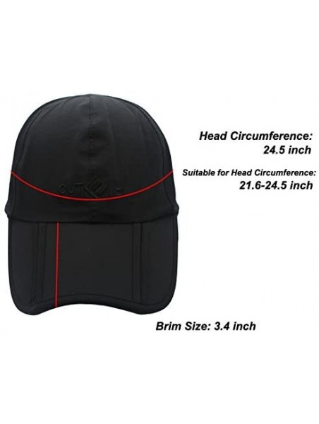 Baseball Caps Gracelife Waterproof Baseball Quick Drying Collapsible - Black - CJ18GDMOL4A $19.45