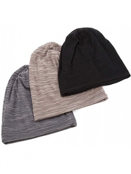 Skullies & Beanies Womens Lace Slouchy Cotton Beanie Chemo Hats Soft Cancer Sleep Caps - 2pack-1 - CF199ECD2WQ $15.51