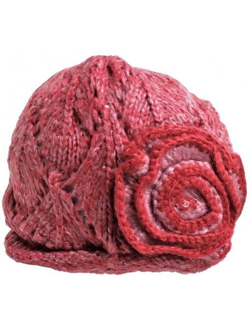 Skullies & Beanies Beautiful Crochet Knit Beanie Cap Hat - Pink - C211FU6JH8H $24.07