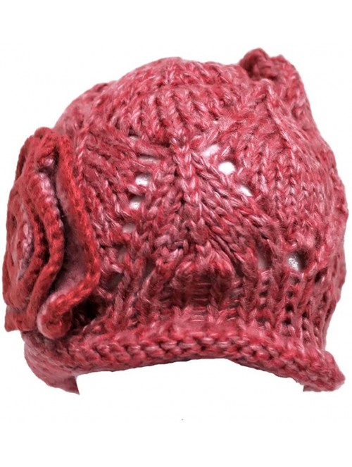 Skullies & Beanies Beautiful Crochet Knit Beanie Cap Hat - Pink - C211FU6JH8H $24.07