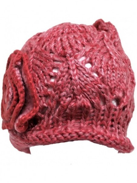 Skullies & Beanies Beautiful Crochet Knit Beanie Cap Hat - Pink - C211FU6JH8H $24.07