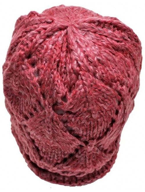 Skullies & Beanies Beautiful Crochet Knit Beanie Cap Hat - Pink - C211FU6JH8H $24.07