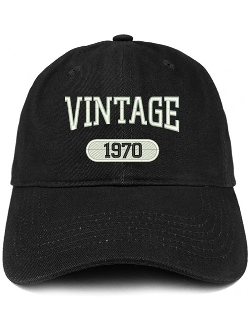 Baseball Caps Vintage 1970 Embroidered 50th Birthday Relaxed Fitting Cotton Cap - Black - CM180ZNO43H $21.37