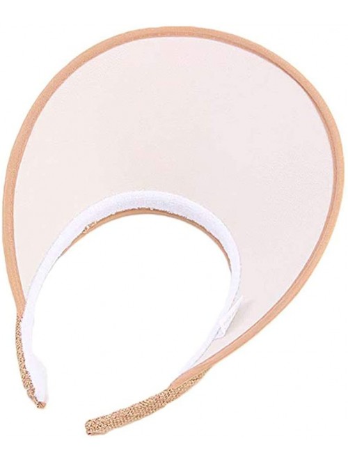 Sun Hats Unisex Clip-On UV Protection Sun Visor Hat-Weave Wide Adjustable Beach Cap - Rose Pink - CP18R8YI654 $12.27