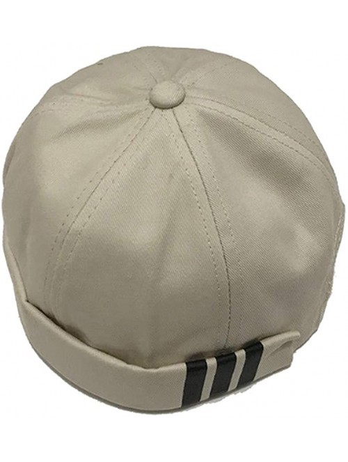 Skullies & Beanies Brimless Watch Cap Rolled Cuff Harbour Hat Retro Strapback Docker Leon Cap - Beige - CA18IZZEOM4 $19.10