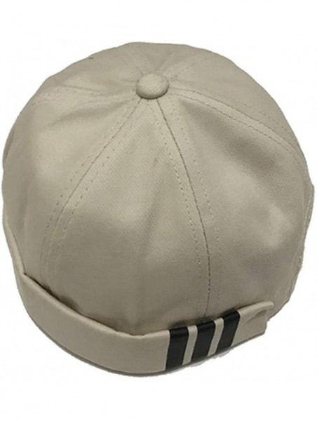 Skullies & Beanies Brimless Watch Cap Rolled Cuff Harbour Hat Retro Strapback Docker Leon Cap - Beige - CA18IZZEOM4 $19.10