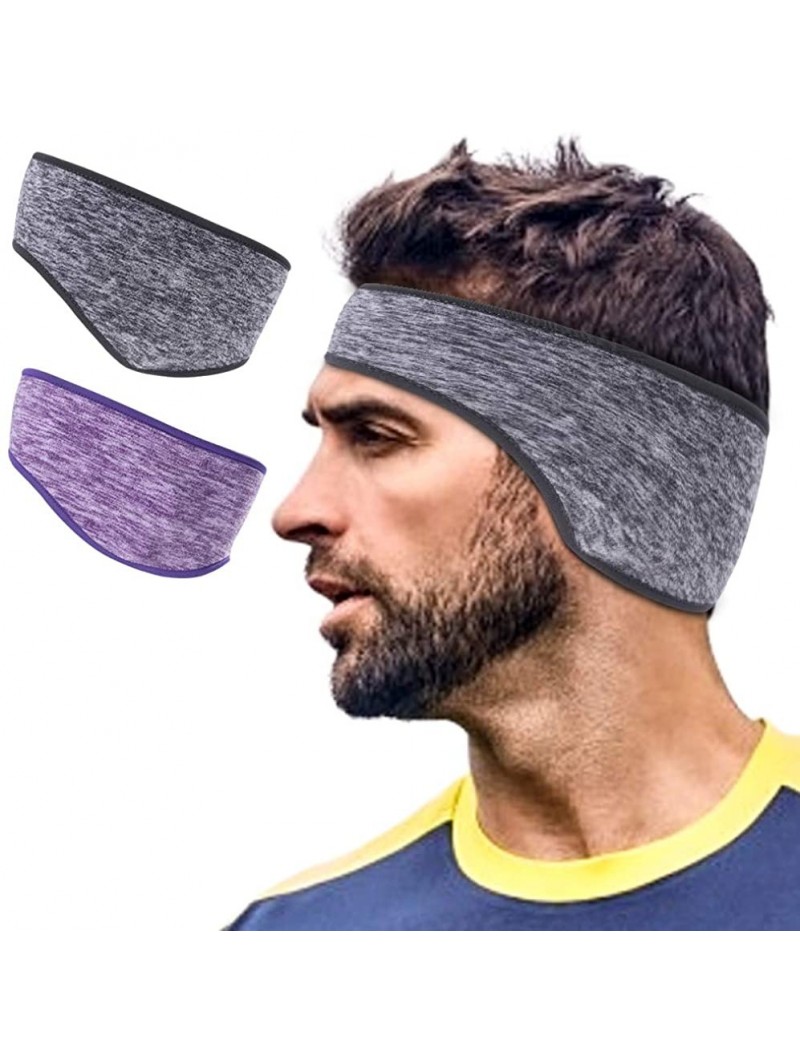 Headbands Headbands Stretch Earmuffs Wear Full - grey+purple - CF1926U2R6L $15.24