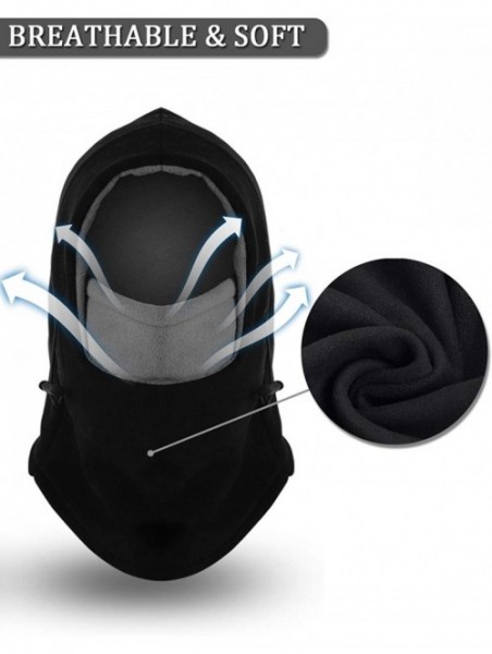 Balaclavas Balaclava Fleece Hood Double Layer Neck Warmer Cold Weather Winter Hats - Child- (Black+grey) - C018ZYQ0047 $11.13