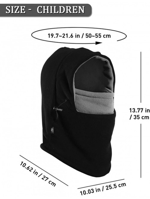 Balaclavas Balaclava Fleece Hood Double Layer Neck Warmer Cold Weather Winter Hats - Child- (Black+grey) - C018ZYQ0047 $11.13