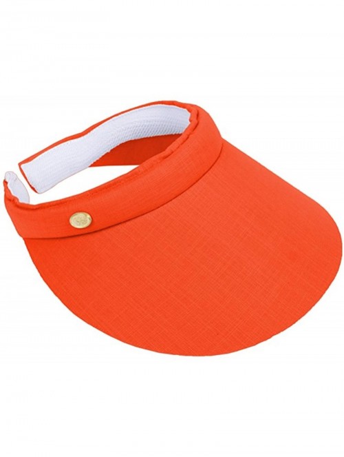 Visors Women's Cotton Clip On Sun Visor Hat - Orange - CK1834C2ZXL $14.69