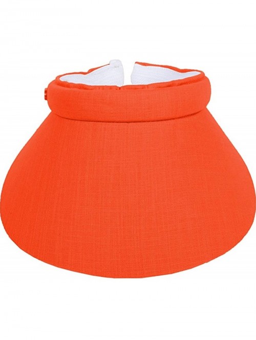 Visors Women's Cotton Clip On Sun Visor Hat - Orange - CK1834C2ZXL $14.69