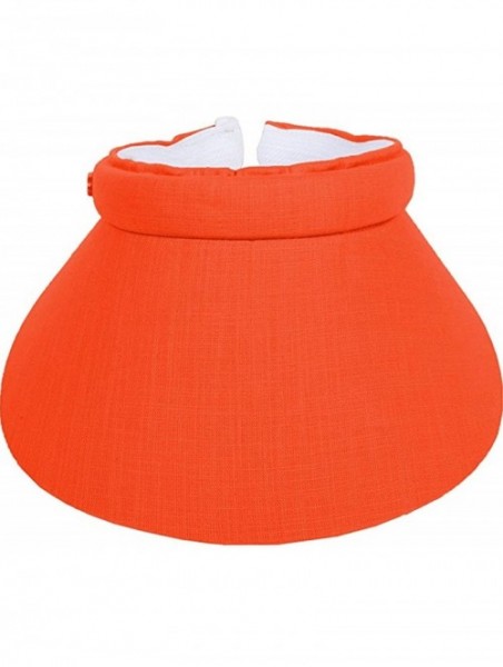 Visors Women's Cotton Clip On Sun Visor Hat - Orange - CK1834C2ZXL $14.69