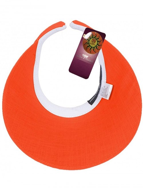 Visors Women's Cotton Clip On Sun Visor Hat - Orange - CK1834C2ZXL $14.69