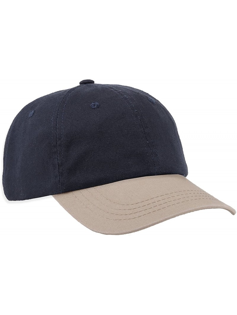 Baseball Caps Unstructured Baseball Cap-0670 - Navy/Khaki - CH129XL90OF $21.93