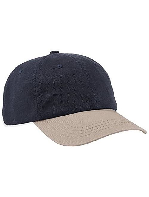 Baseball Caps Unstructured Baseball Cap-0670 - Navy/Khaki - CH129XL90OF $21.93