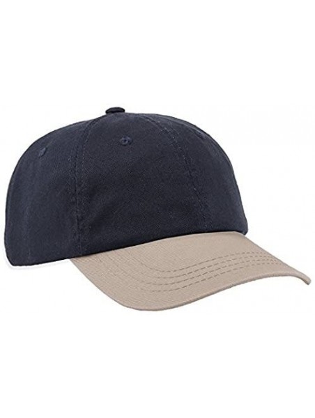 Baseball Caps Unstructured Baseball Cap-0670 - Navy/Khaki - CH129XL90OF $21.93