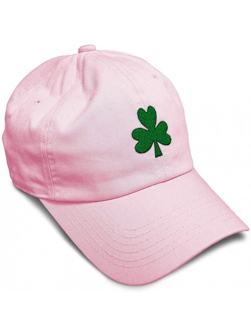 Baseball Caps Custom Soft Baseball Cap Shamrock Embroidery Dad Hats for Men & Women - Soft Pink - CH18SGL05XN $16.36
