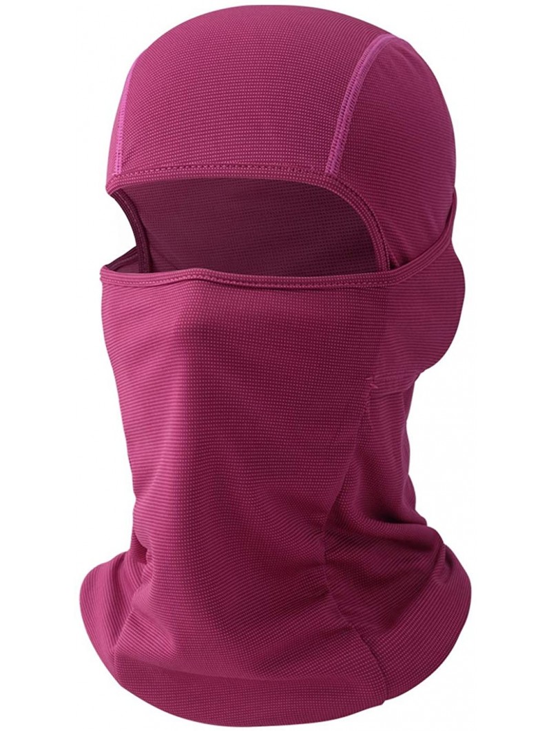 Balaclavas Balaclava Full Face Ski Mask Tactical Balaclava Hood Winter Hats Gear - Sun Protection-fushcia - CV18L856WY7 $12.29