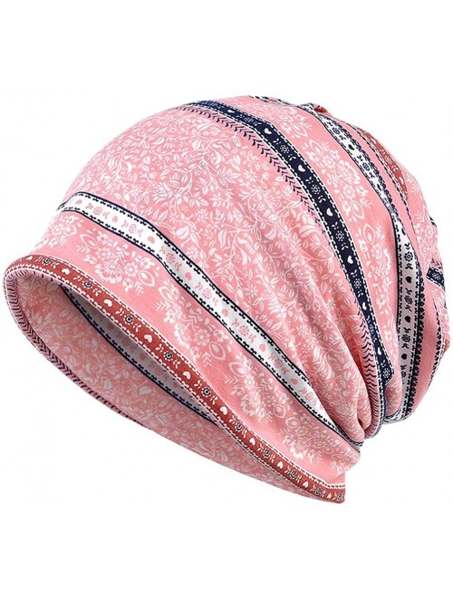 Skullies & Beanies Slouchy Beanie Skull Cap Hat Infinity Scarf Soft Chemo Hats for Cancer - Grey/Pink - CQ18XGMT6LY $17.82