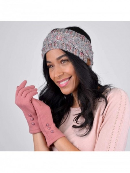 Cold Weather Headbands Winter Ear Bands for Women - Knit & Fleece Lined Head Band Styles - Pink Speckled - CR18A7U2GRZ $9.45