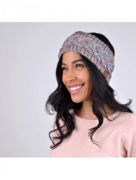 Cold Weather Headbands Winter Ear Bands for Women - Knit & Fleece Lined Head Band Styles - Pink Speckled - CR18A7U2GRZ $9.45