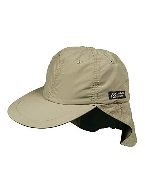 Sun Hats Men's Supplex Flap Fisher Cap - Fossil - CV118T1JWPN $22.34