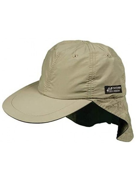 Sun Hats Men's Supplex Flap Fisher Cap - Fossil - CV118T1JWPN $22.34