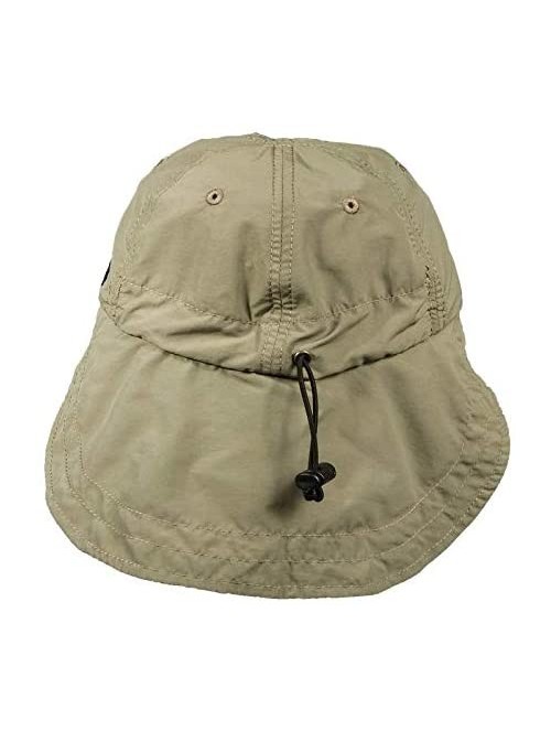 Sun Hats Men's Supplex Flap Fisher Cap - Fossil - CV118T1JWPN $22.34