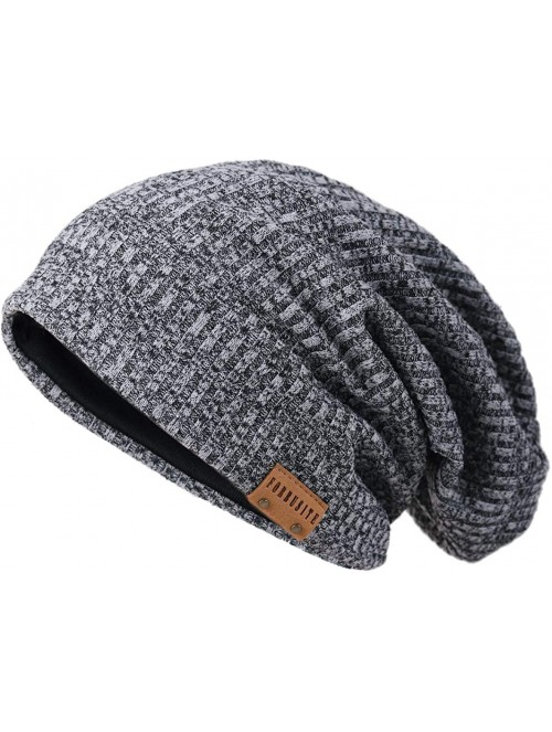 Skullies & Beanies Men Slouch Beanie Knit Long Oversized Skull Cap for Winter Summer N010 - B011s-grey/Multi - CX18HYMO005 $1...