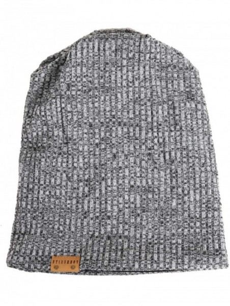 Skullies & Beanies Men Slouch Beanie Knit Long Oversized Skull Cap for Winter Summer N010 - B011s-grey/Multi - CX18HYMO005 $1...