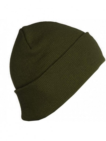 Skullies & Beanies Beanie Men Women - Unisex Cuffed Skull Knit Winter Hat Cap - Dark Green - CR18L4DZU6D $10.91