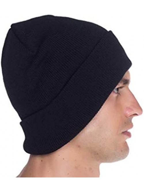 Skullies & Beanies Beanie Men Women - Unisex Cuffed Skull Knit Winter Hat Cap - Dark Green - CR18L4DZU6D $10.91